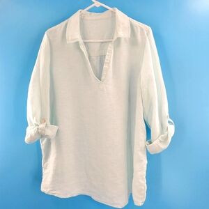 100% linen light green top XL